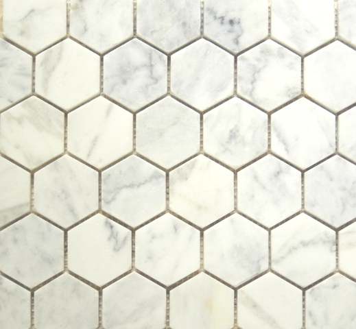 Marble Mosaic tile Carrara Hexagon